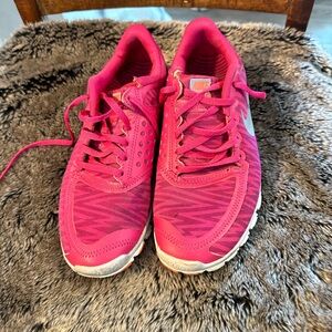 Nike Free 5.0 Pink & White Running Sneakers, Size 7.5